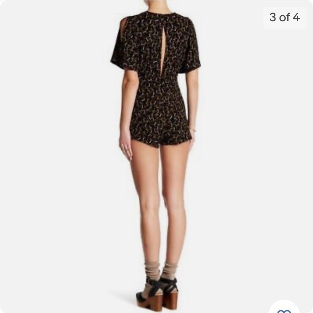 Free People Meet Virginia Printed Romper Size 0 Boho Whimsigoth Whimsical Fairy - Picture 3 of 12